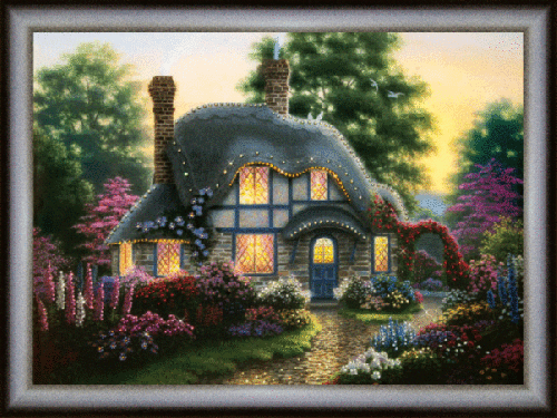 КС144 Набор для изготовления картины со стразами 'Цветы у дома' 