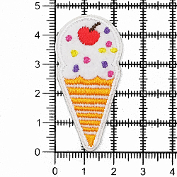 Термоаппликация 'Мороженое с вишенкой', 2.3*4.7см, Hobby&Pro
