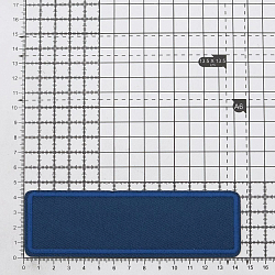 LA497 Термоаппликация прямоугольная, джинс, 145х45 мм