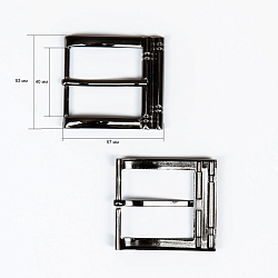 69374 Пряжка 40мм (53*57мм) металл, черный никель BIG