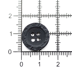 0313-4079A Пуговица 24L (15мм) 4 прокола, пластик