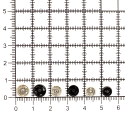 77501 Кнопки пришивные ассорти 5-6-7мм, металл, черный/серебристый, 24 шт PONY