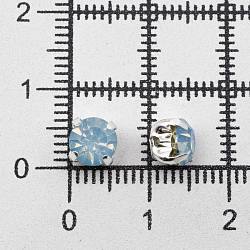 СЦ006ММ66 Хрустальные стразы в металлических цапах, цвет: светло-голубой матовый 6 мм, 10 шт/упак. Astra&Craft