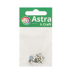 СЦ006ММ66 Хрустальные стразы в металлических цапах, цвет: светло-голубой матовый 6 мм, 10 шт/упак. Astra&Craft