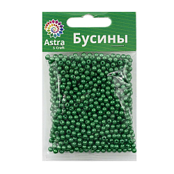 Бусины пластиковые, 'жемчуг', цветные, круглые, 4мм, 25гр, Astra&Craft