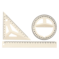 DV-1655 Набор геометрический (линейка + треугольник + транспортир)