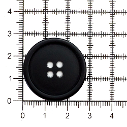 11309/4 44 (мат/чер) Пуговица 44L (28мм) 4 прокола, пластик, черный матовый