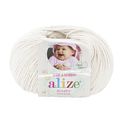 Пряжа ALIZE 'Baby wool' 50гр. 175м. (20% бамбук, 40% шерсть, 40% акрил) ТУ