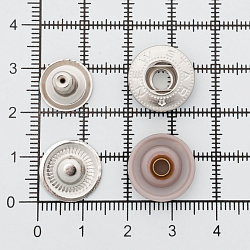 Кнопка Альфа (S-образная) 15мм шляпка пластик + ответные части металл (уп.~72шт) NEW STAR