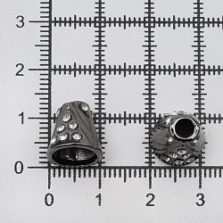 ГФУ6106 Наконечник 'Колокол' со стразами d=3,5/8мм, 11*11мм, металл