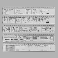 Набор канцелярских линеек, 5шт, 25см, справочные предметные линейки-шпаргалки