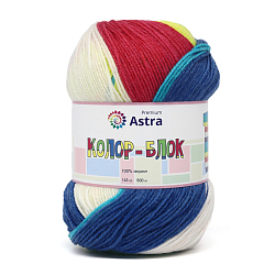 Пряжа Astra Premium 'Колор-блок' (Color-block) 143гр. 500м (100% акрил)