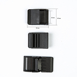62306 Пряжка 'Стропа' 32мм (40*53мм) пластик, черный BIG