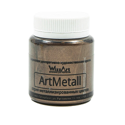 Краска акриловая ArtMetall, золото коричневое темное, 80мл, Wizzart