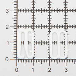 Крючки и регуляторы для бретелей бюстгальтера 15 мм, металл/эмаль, 18 шт/упак, цвет белый