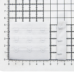 2587 Текстильная застежка с крючками 3*3 для бюстгальтера 57мм, Arta-F