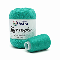 Пряжа Astra Premium 'Пух норки' (Mink yarn) 50гр 290м (+/- 5%) (80% пух, 20% нейлон) (+нить 20гр) (075 зеленая бирюза)