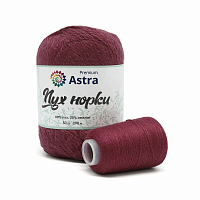 Пряжа Astra Premium 'Пух норки' (Mink yarn) 50гр 290м (+/- 5%) (80% пух, 20% нейлон) (+нить 20гр) (077 темная роза)