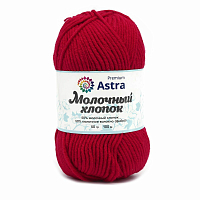 Пряжа Astra Premium 'Молочный хлопок' (Milk Cotton) 50гр 100м (+/-5%) (50%хлопок, 50%молочный акрил) (27 красный)