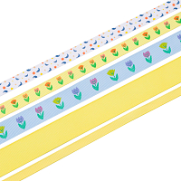 Набор репсовых лент 5 шт, 45 м (2 шт по 18 м и 3 шт по 3 м), цвет желтый