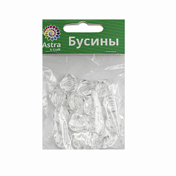 4850 Бусины пластиковые, акрил, прозрач. в цвете, граненый биконус, 16мм, 25гр, Astra&Craft